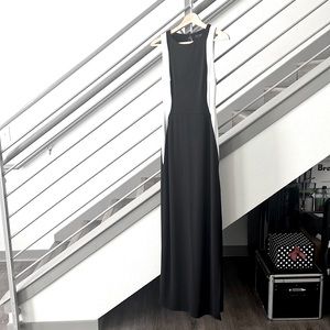 NWOT AQUA Maxi Deep Keyhole Back Dress Side Slit,M